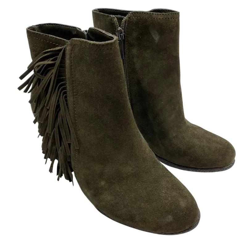 Boots Ankle Heels By Vince Camuto In Green, Size: 6.5 Retro Basketball Sneaker Design Boots Ankle Heels By Vince Camuto In Green, Size: 6.5 Retro Basketball Sneaker Design