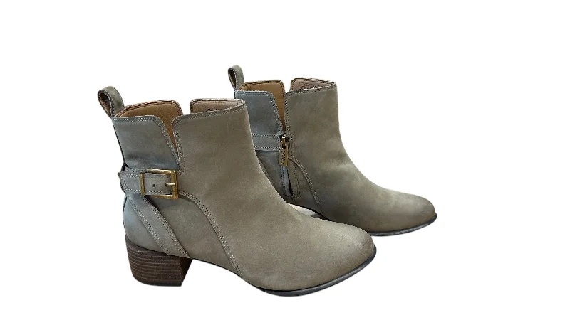 Boots Ankle Heels By Vionic In Brown, Size: 8 Hemp - Material Shoe Style  