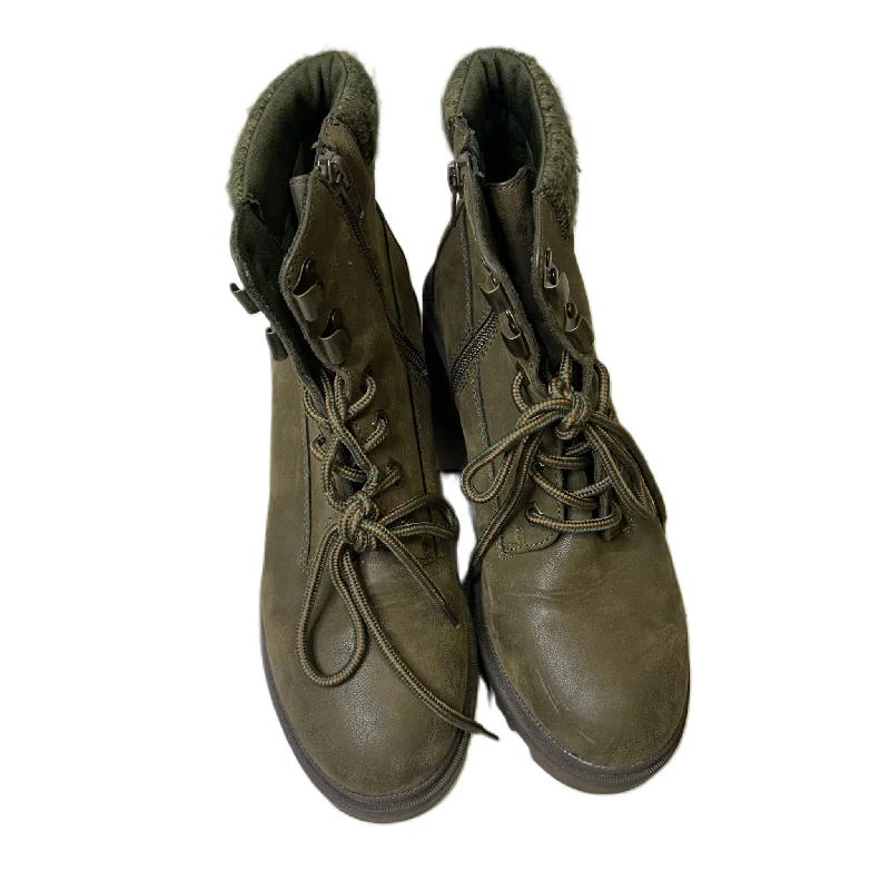 Boots Combat By Universal Thread In Green, Size: 9 Hemp - Material Shoe Style  