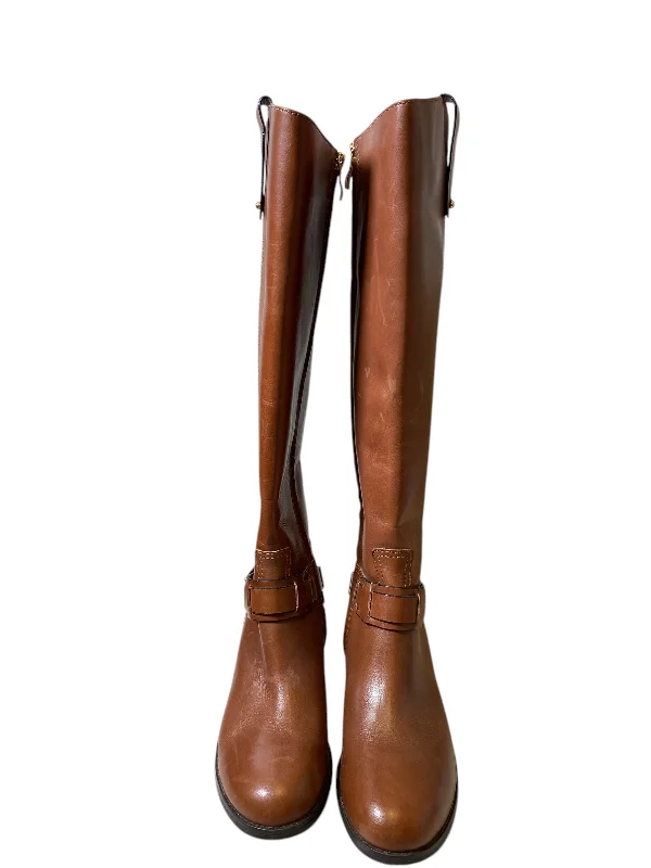 Boots Knee Flats By Cmc In Brown, Size: 6.5 Moccasin Soft - Sole Style  