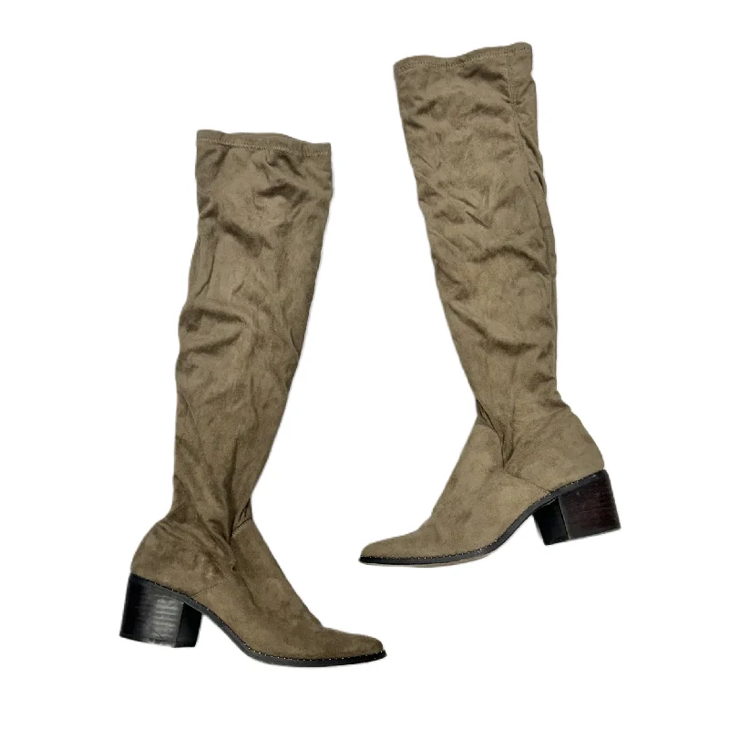 Boots Knee Flats By Steve Madden In Tan, Size: 7.5 Edwardian Shoe Look  
