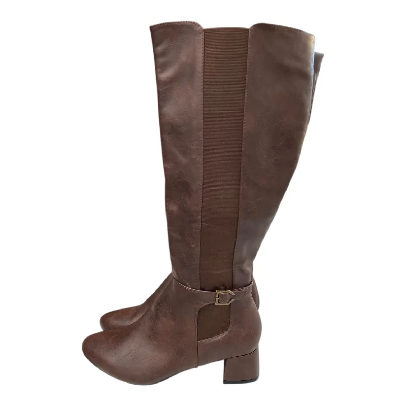 Boots Knee Flats By Style And Company In Brown, Size: 11 Wingtip Oxford Design 