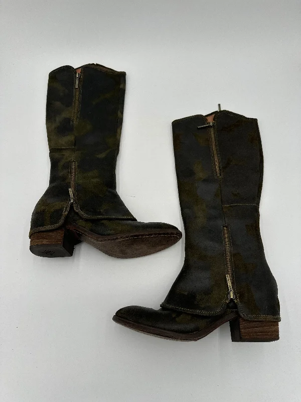 Boots Knee Heels By Donald Pliner In Camouflage Print, Size: 8.5 British Gentleman Oxford Style Boots Knee Heels By Donald Pliner In Camouflage Print, Size: 8.5 British Gentleman Oxford Style