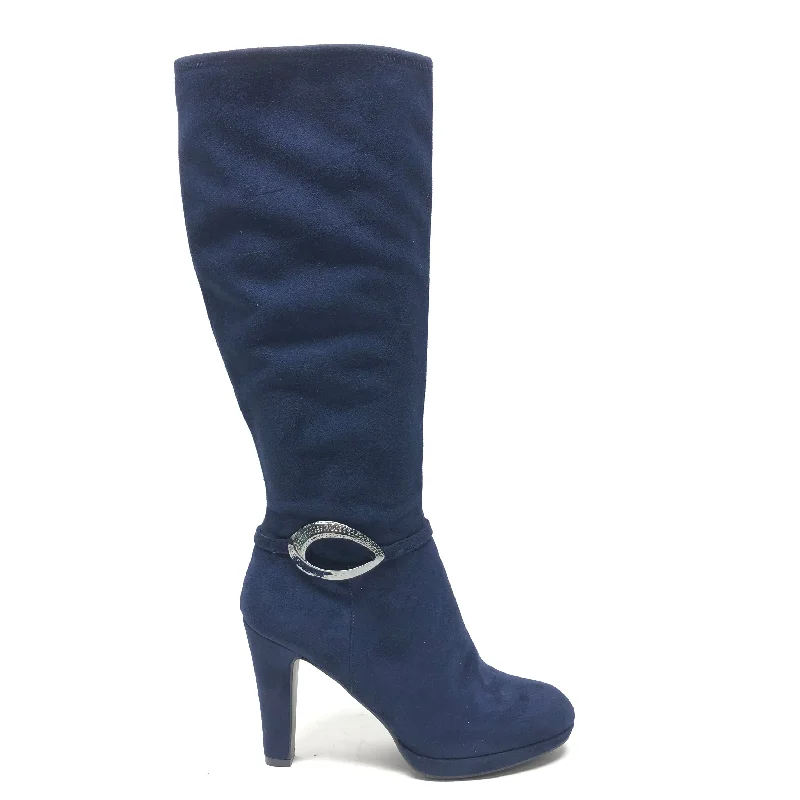 Boots Knee Heels By Impo In Blue, Size: 10 Aesthetic  