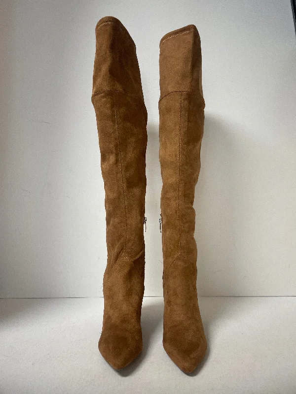 Boots Knee Heels By Marc Fisher In Brown, Size: 6 Art Deco - Inspired Shoe Look  
