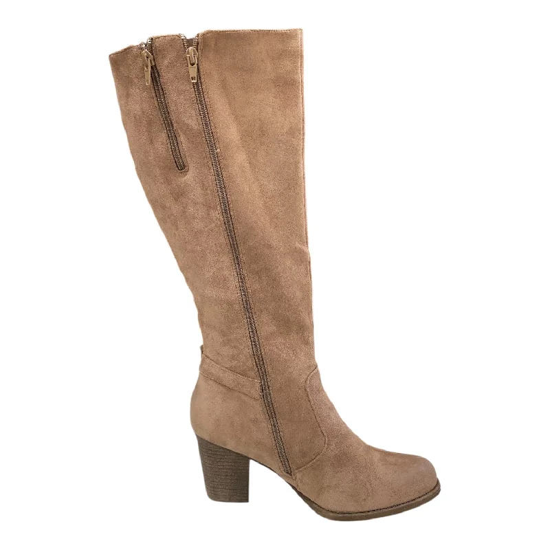 Boots Knee Heels By Pierre Dumas In Tan, Size: 10 Chunky Platform Sneaker Style  