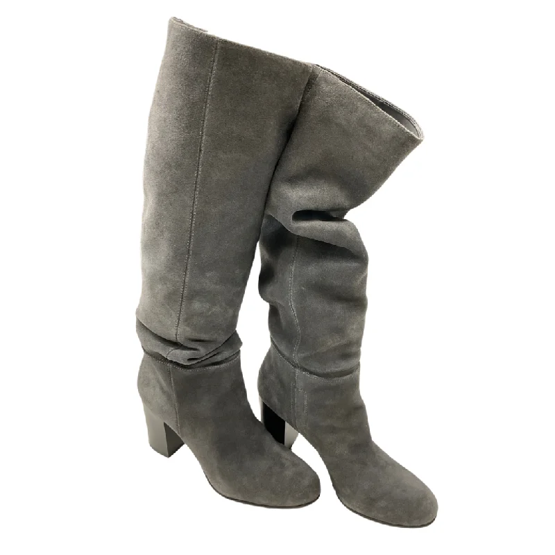 Boots Knee Heels By Sam Edelman In Grey, Size: 9 Blue Coast Loafer Aesthetic 