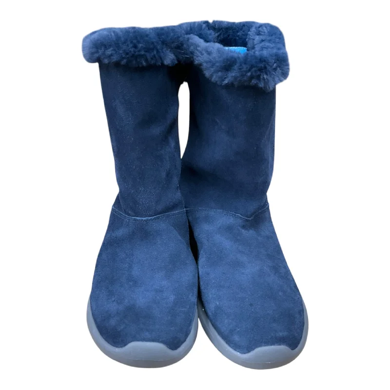 Boots Mid-calf Flats By Skechers In Blue, Size: 10 Tailored Oxford Style 