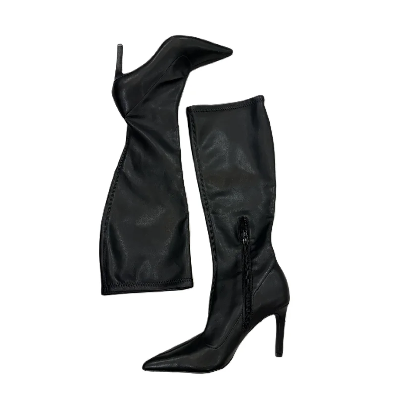 Boots Mid-calf Heels By Open Edit In Black, Size: 6 Performance Running Sneaker Look  