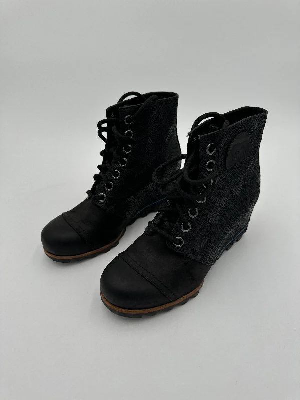 Boots Mid-calf Heels By Sorel In Black, Size: 8.5 Hiking Boot Durability Style  