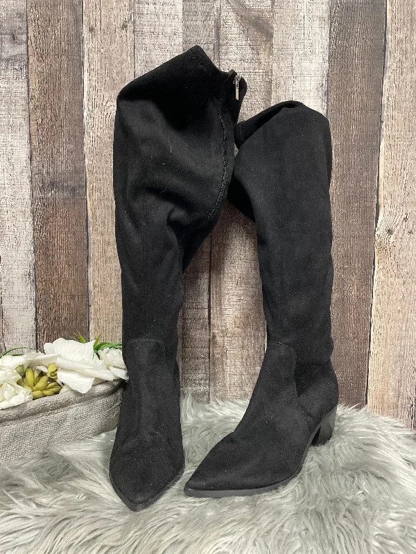 Boots Over-the-knee Heels By Eloquii In Black, Size: 8 Ivy League - Inspired Derby Look Boots Over-the-knee Heels By Eloquii In Black, Size: 8 Ivy League - Inspired Derby Look