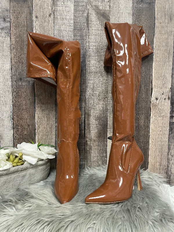 Boots Over-the-knee Heels By Steve Madden In Brown Quick - Dry Hiking Shoe Style   