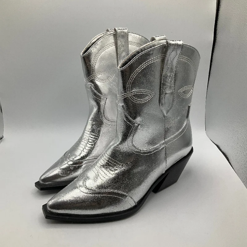 Boots Western By Cma In Silver, Size: 8 Edwardian Shoe Look  