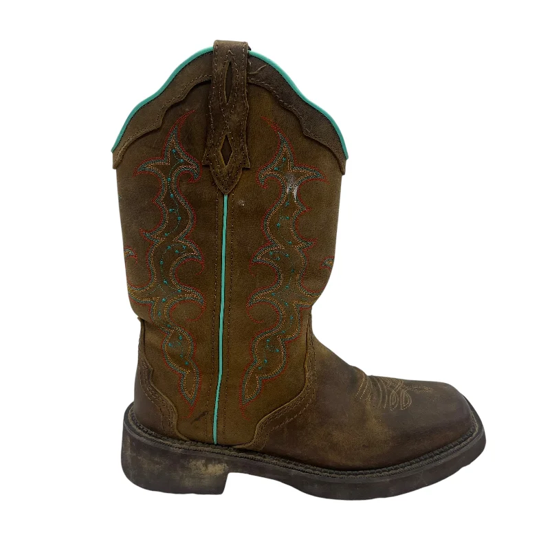 Boots Western By Justin In Brown, Size:8 Lightweight Tennis Sneaker Look  