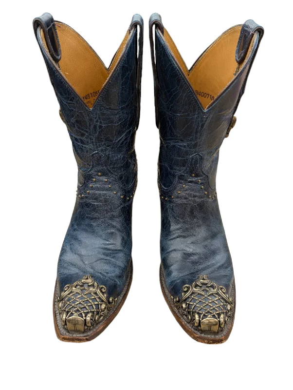 Boots Western By Lucchese In Teal, Size: 8 Mod Oxford Design  
