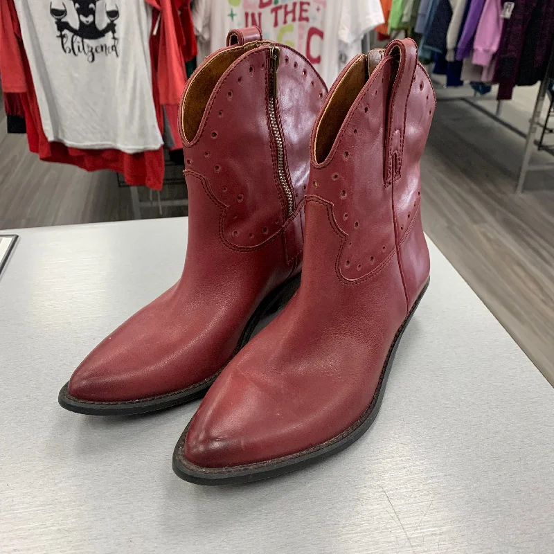 Boots Western By Lucky Brand In Red, Size: 7.5 Paisley Print Shoe Design  