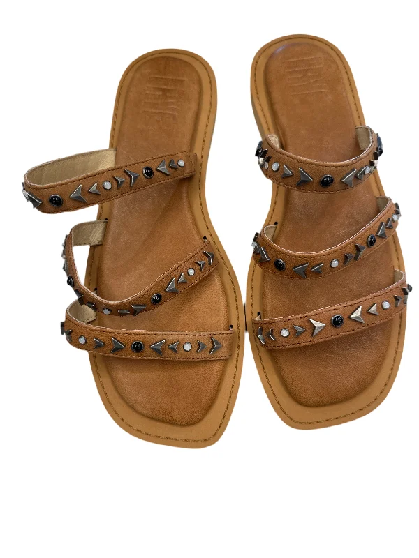 Brown Sandals Designer Frye, Size 8.5 Tech - Inspired Sneaker Look  
