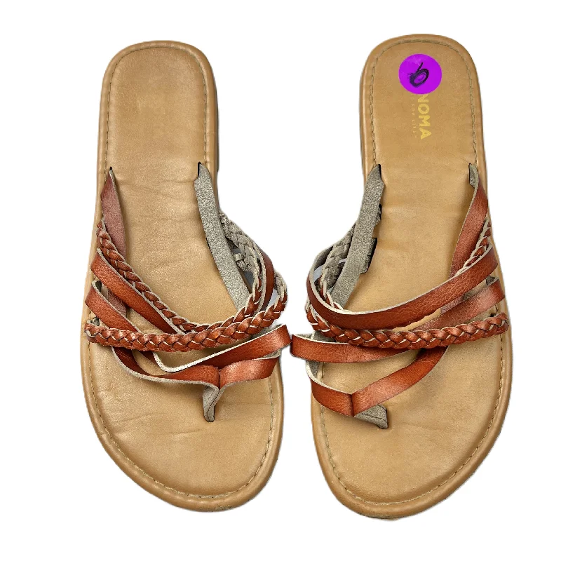 Brown Sandals Flip Flops By Sonoma, Size: 9 Minimalist Sneaker Style  