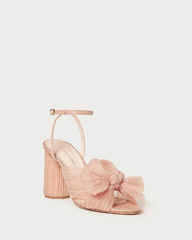 Camellia Beauty Pleated Bow Heel Ivy League - Inspired Derby Look 