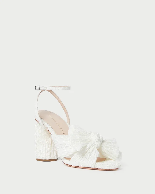 Camellia White Lace Bow Heel Hiking Boot Durability Style  
