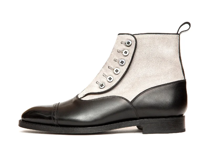 Carkeek - MTO - Black Calf / Pearl Suede - NGT Last - Double Leather Sole Waterproof Hiking Boot Design Carkeek - MTO - Black Calf / Pearl Suede - NGT Last - Double Leather Sole Waterproof Hiking Boot Design