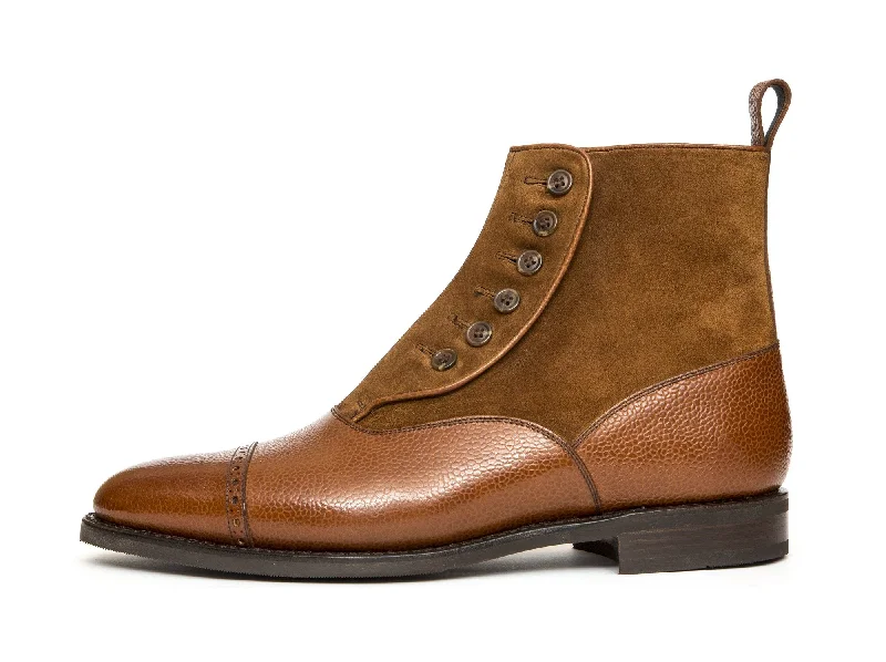 Carkeek - MTO - Tan Soft Grain / Snuff Suede - TMG Last - City Rubber Sole Camouflage Print Boot Style Carkeek - MTO - Tan Soft Grain / Snuff Suede - TMG Last - City Rubber Sole Camouflage Print Boot Style