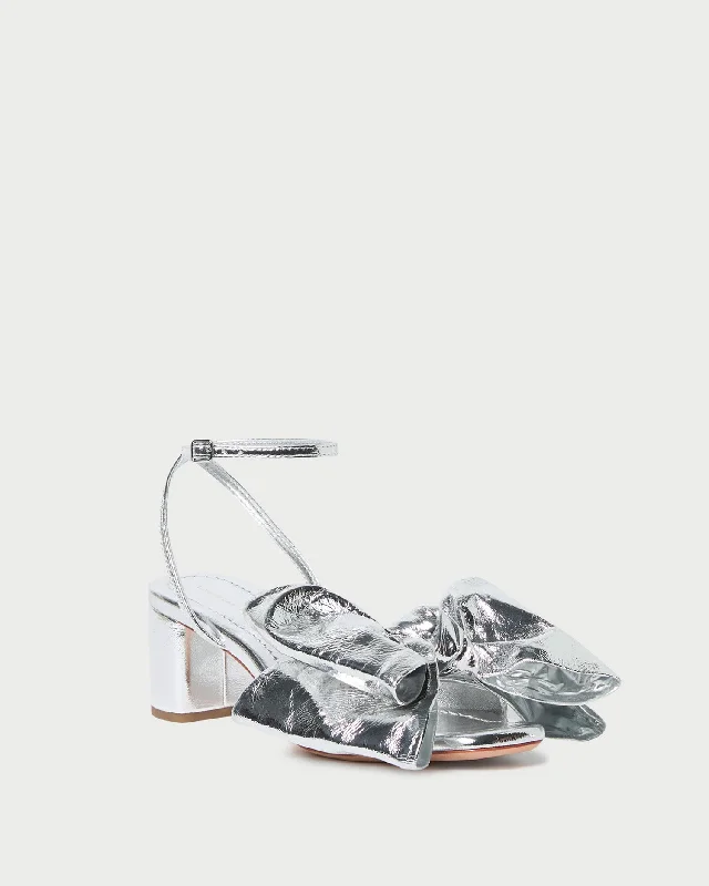 Carmen Silver Leather Bow Sandal Hiking Boot Durability Style  