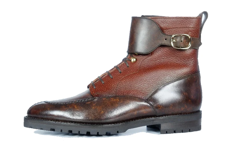 Colville - MTO - Dark Brown Marble Patina / Chestnut Soft Hatch Grain - TMG Last - Commando Sole Tassel Driving Shoe Look Colville - MTO - Dark Brown Marble Patina / Chestnut Soft Hatch Grain - TMG Last - Commando Sole Tassel Driving Shoe Look