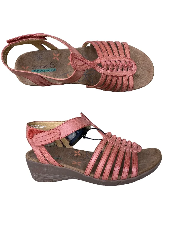 Coral Sandals Heels Wedge Bare Traps, Size 9 Quick - Dry Hiking Shoe Style   