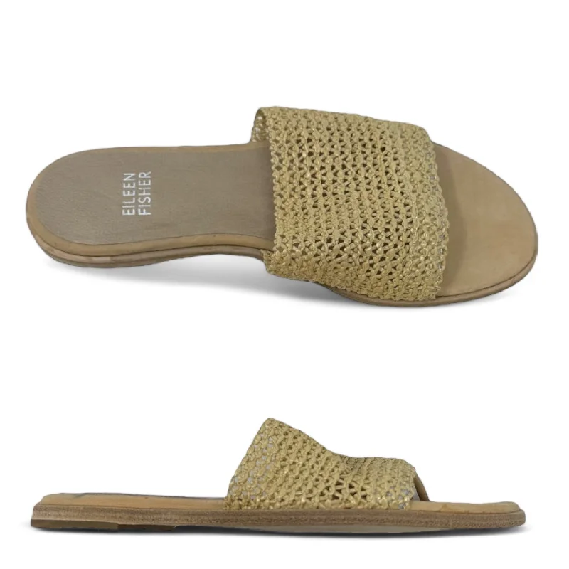 Edge2 Raffia Sandals in Natural Designer Eileen Fisher, Size 6 Single - Buckle Monk Look Edge2 Raffia Sandals in Natural Designer Eileen Fisher, Size 6 Single - Buckle Monk Look