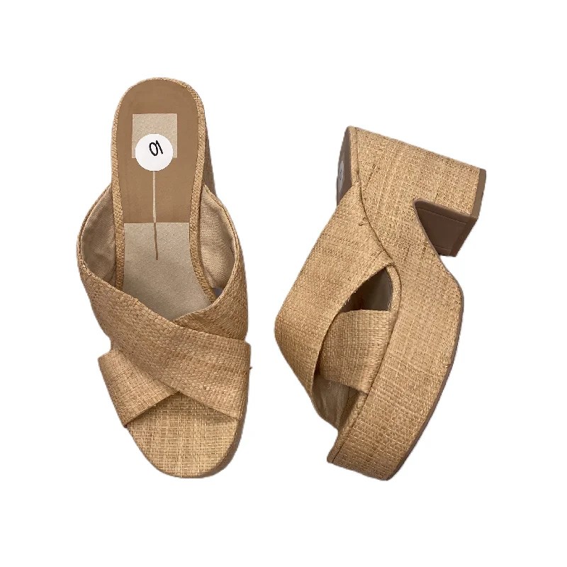 Cream Sandals Heels Wedge By Dolce Vita, Size: 10 Elastic - Sided Chelsea Look  