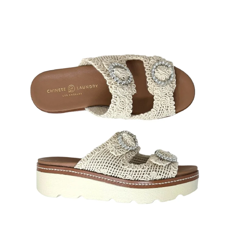 Sonder Macrame Sandal Chinese Laundry, Size 9 Elastic - Sided Chelsea Look  