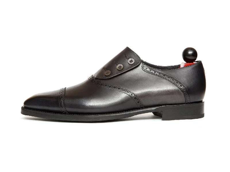 Cyril - MTO - Shaded Black Calf / Shaded Grey Calf - MGF Last - Single Leather Sole Monochromatic Shoe Look Cyril - MTO - Shaded Black Calf / Shaded Grey Calf - MGF Last - Single Leather Sole Monochromatic Shoe Look