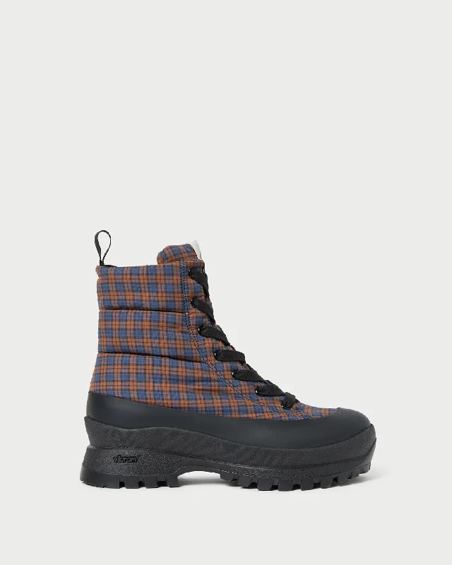 Davey Navy/Rust Weather Boot Distressed Leather Shoe Style  