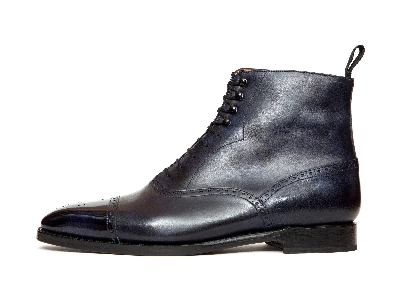 David - MTO - Navy Museum Calf - LPB Last - Single Leather Sole Ivy League Loafer Look David - MTO - Navy Museum Calf - LPB Last - Single Leather Sole Ivy League Loafer Look