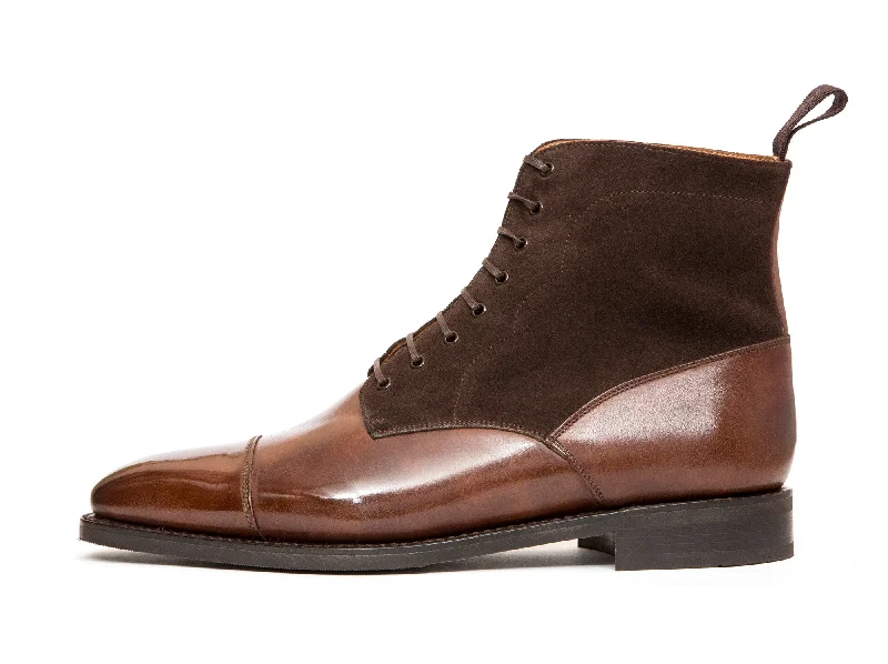 Delridge - MTO - Walnut Museum Calf / Bitter Chocolate Suede - LPB Last - City Rubber Sole British Gentleman Oxford Style Delridge - MTO - Walnut Museum Calf / Bitter Chocolate Suede - LPB Last - City Rubber Sole British Gentleman Oxford Style