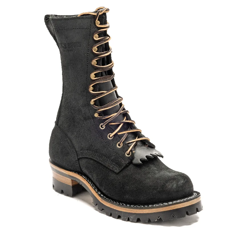 Drew's 10-Inch Logger - Black Rough Out Mod Oxford Design  