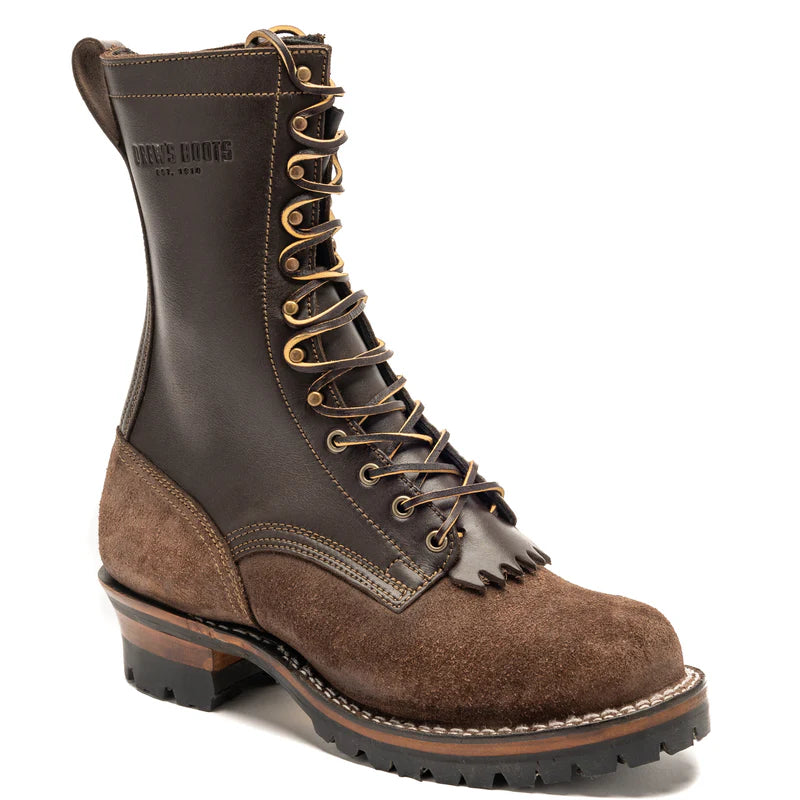 Drew's 10-Inch Logger - Brown Combo Size 9.5EE Victorian - Era Boot Style  