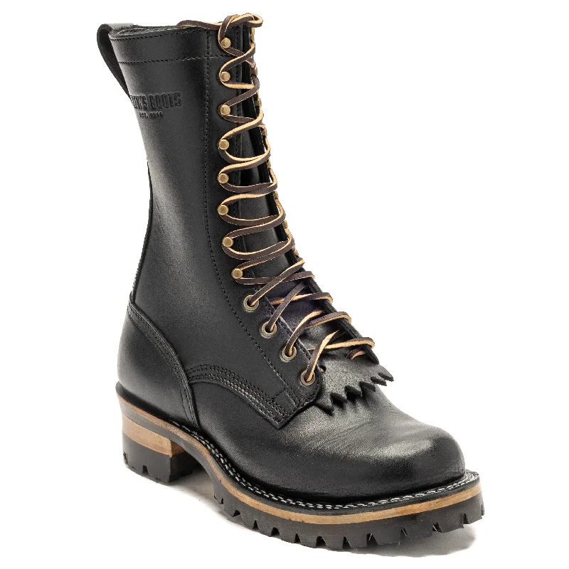 Drew's 10-Inch Logger - Black Smooth Desert Boot Utility Style  