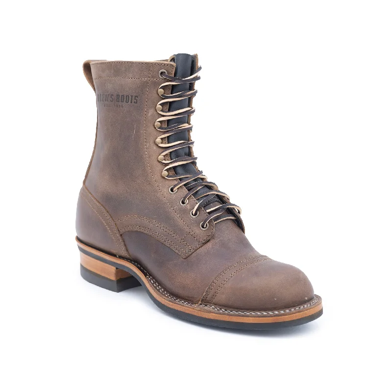 DREW'S 8-INCH WORK BOOT TOE CAP - ROWDY SMOOTH Strap - Up Sandal Resort Style  