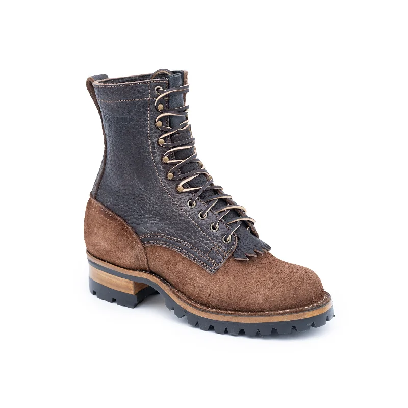 Drew's 8-Inch Logger - Bison Combo Moccasin Soft - Sole Style  
