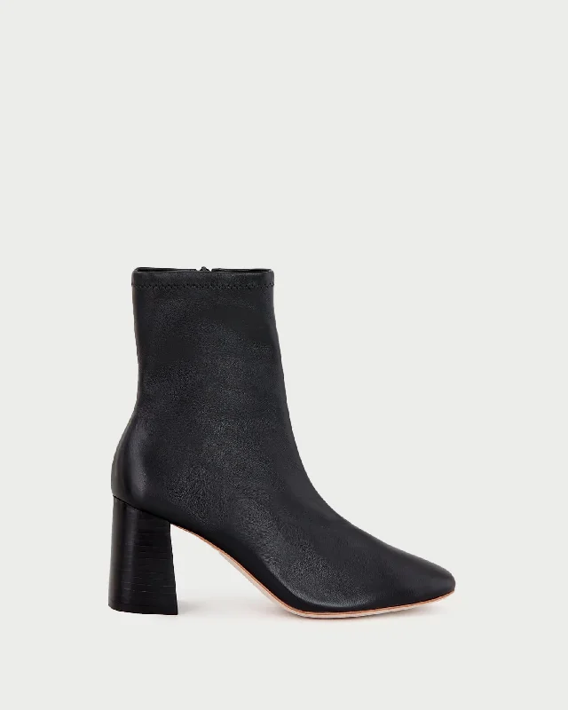 Elise Black Stretch Bootie Lightweight Tennis Sneaker Look  