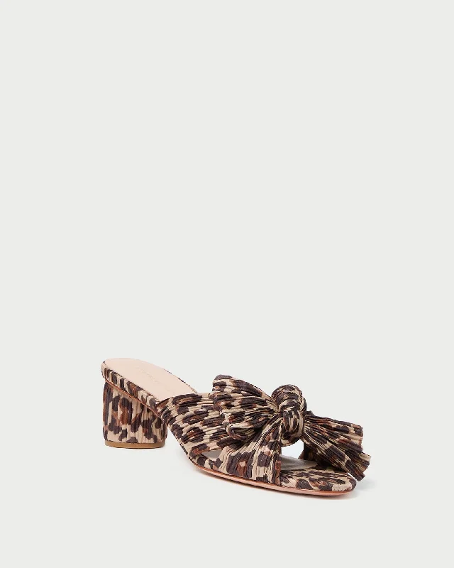 Emilia Leopard Pleated Bow Sandal Paisley Print Shoe Design  