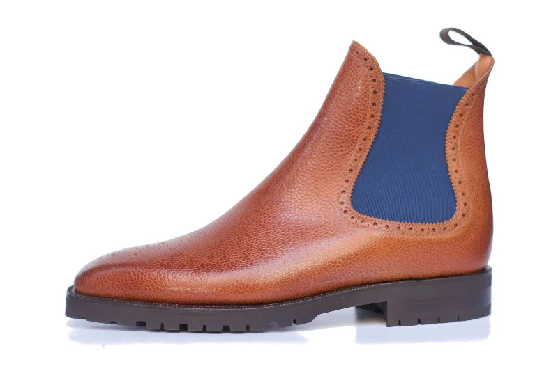 Fairmont - MTO - Tan Soft Grain / Blue Gore - MGF Last - Commando Sole Artisan - Crafted Loafer Style Fairmont - MTO - Tan Soft Grain / Blue Gore - MGF Last - Commando Sole Artisan - Crafted Loafer Style