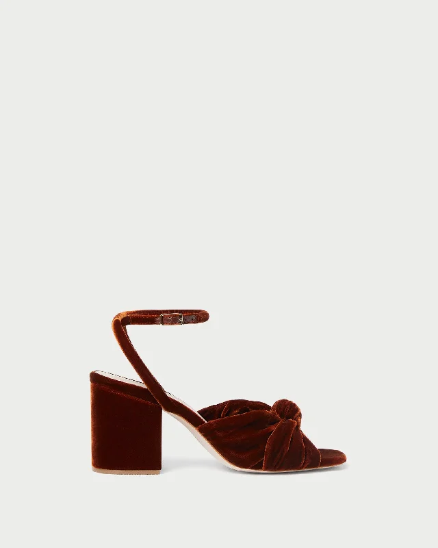 Fiamma Sienna Knot Mid-Heel Sandal Strap - Up Sandal Resort Style  