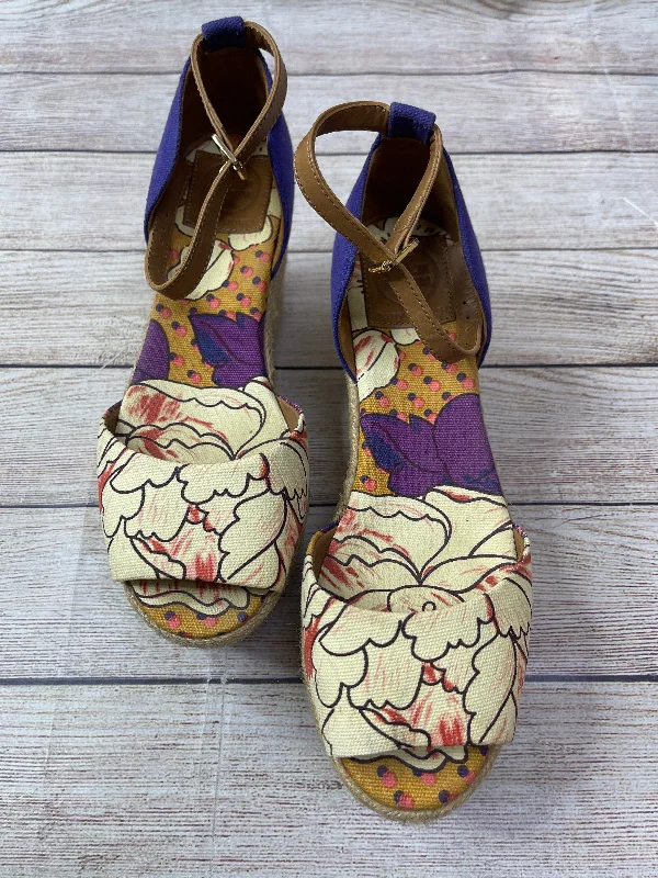 Floral Print Sandals Designer Tory Burch, Size 8 Comfortable Derby Style  