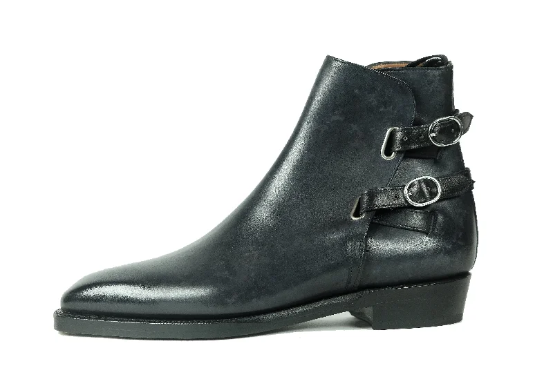 Genesee - MTO - Black Marble Patina - MGF Last - Double Leather Sole Open - Lacing Derby Look Genesee - MTO - Black Marble Patina - MGF Last - Double Leather Sole Open - Lacing Derby Look