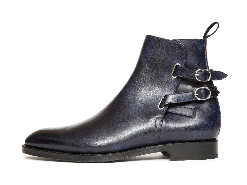 Genesee - MTO - Navy Museum Calf - NGT Last - Double Leather Sole Paisley Print Shoe Design Genesee - MTO - Navy Museum Calf - NGT Last - Double Leather Sole Paisley Print Shoe Design