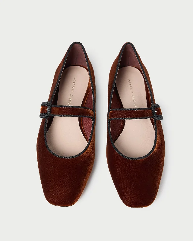 Ginger Sienna Velvet Mary Jane Sustainable Shoe Design  