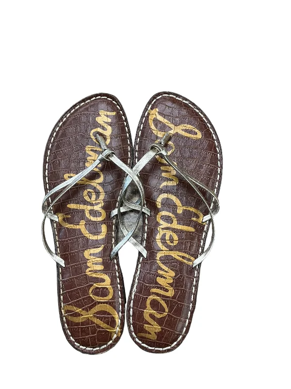 Gold Sandals Flip Flops Sam Edelman, Size 7.5 Performance Running Sneaker Look  